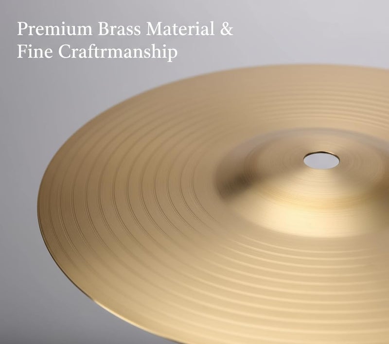 SUPVOX 2pcs 8 Inch Brass Crash Ride Hi-Hat Cymbals for Beginners and Professionals, Golden Drum Percussion Instrument - Image 2